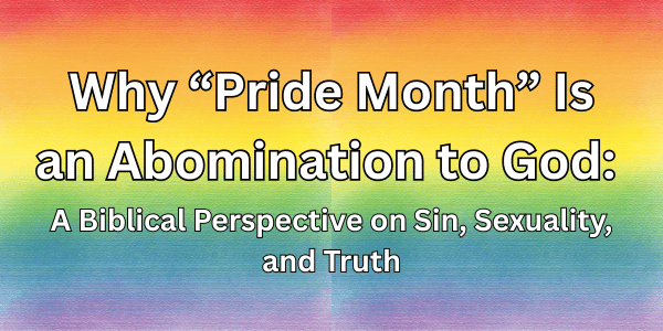 Why Pride Month Is an Abomination to God: A Biblical Perspective on Sin, Sexuality, and Truth